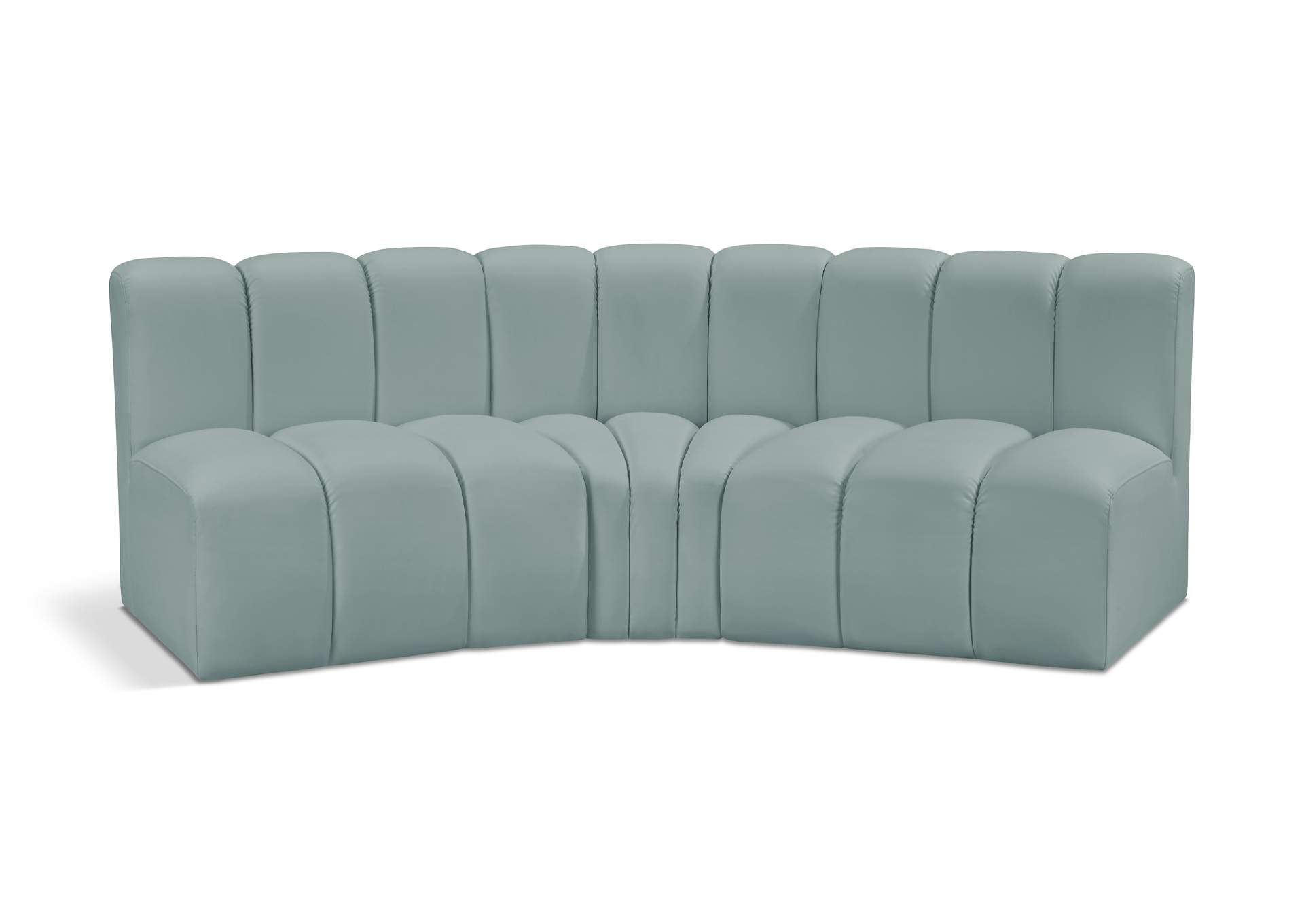 Arc Mint Green Vegan Leather Modular Sofa image 1