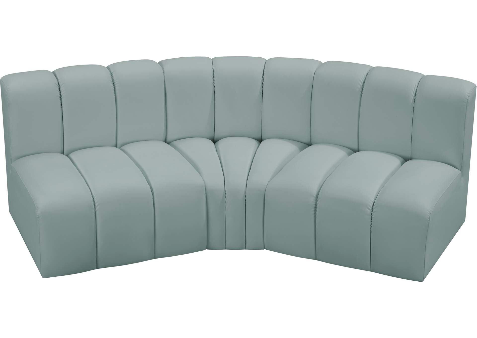 Arc Mint Green Vegan Leather Modular Sofa image 4