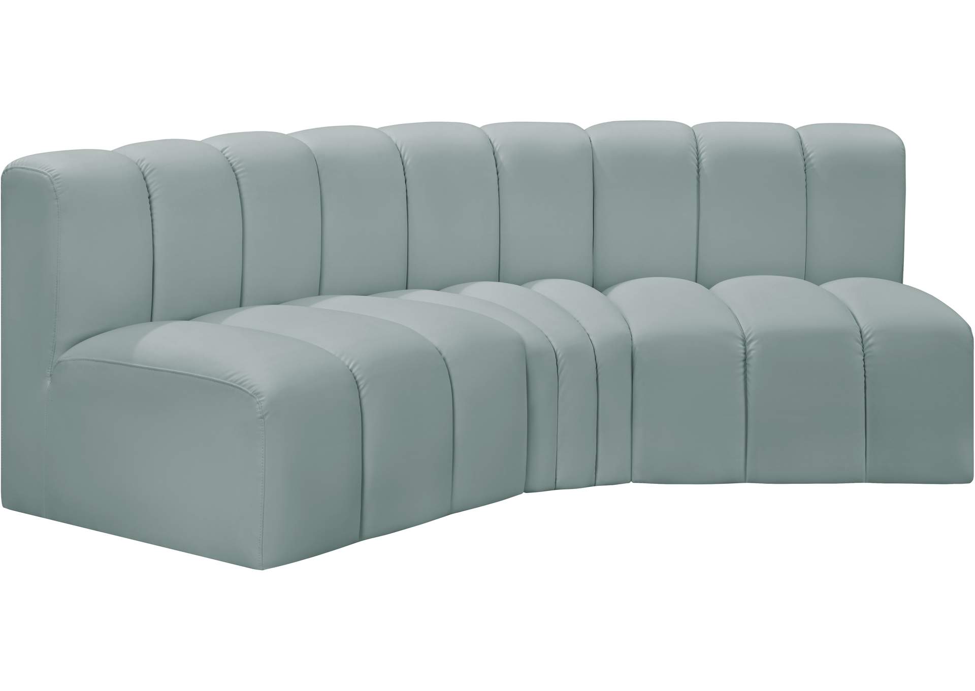 Arc Mint Green Vegan Leather Modular Sofa image 5