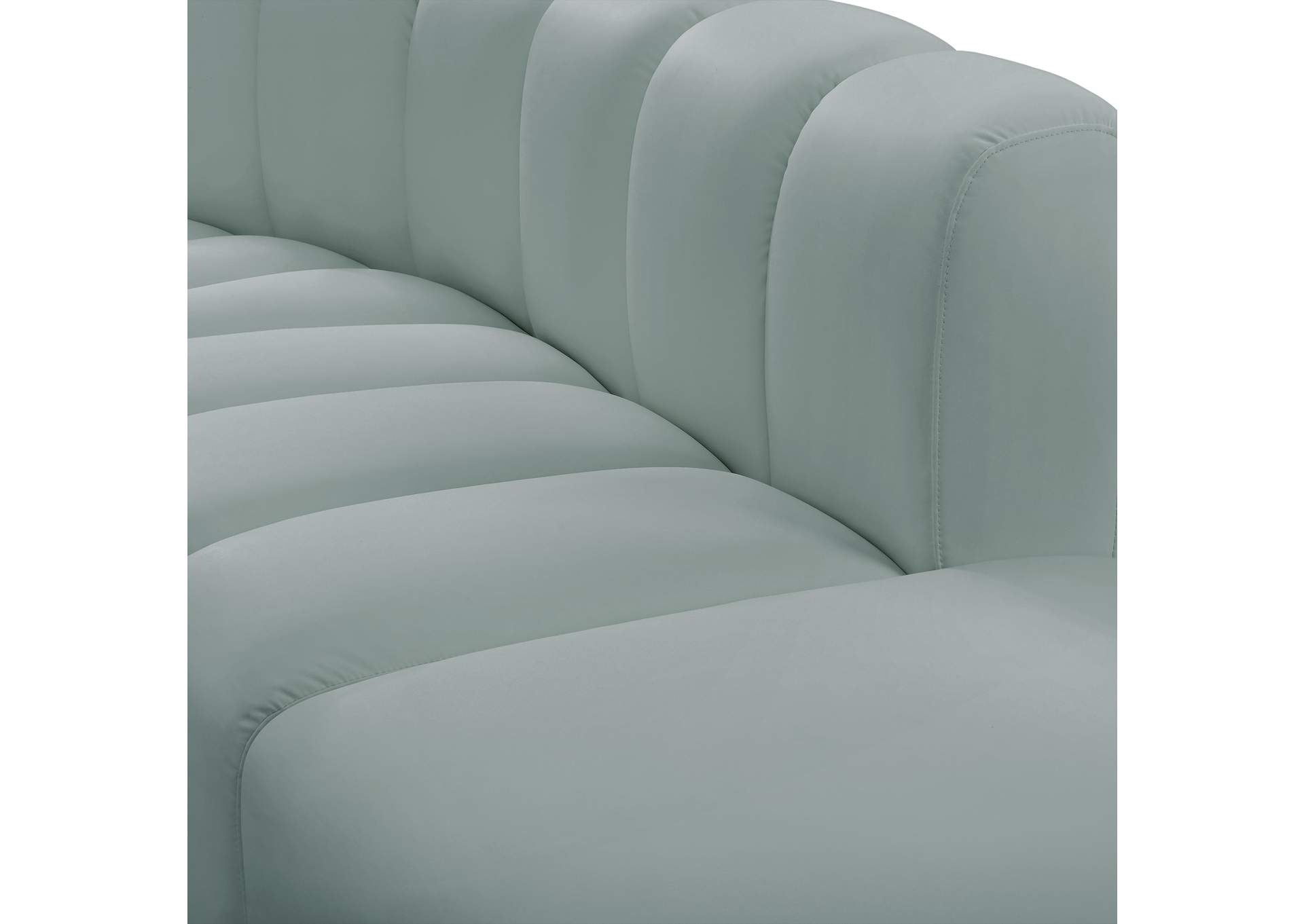 Arc Mint Green Vegan Leather Modular Sofa