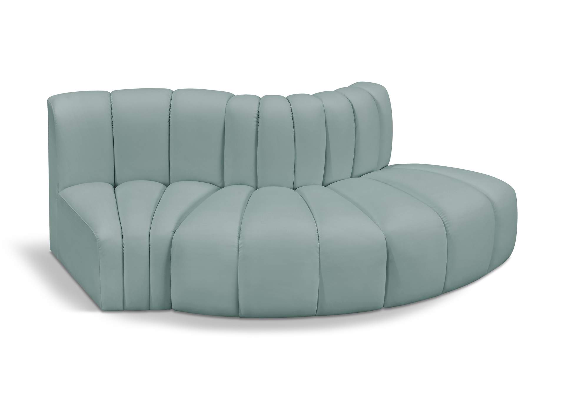 Arc Mint Green Vegan Leather Modular Sofa