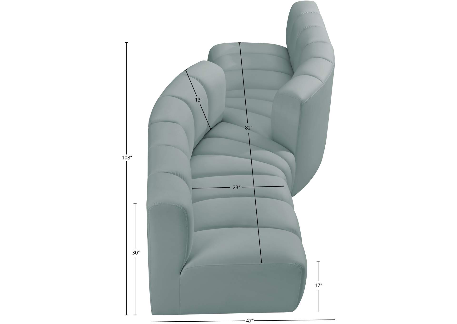 Arc Mint Green Vegan Leather Modular Sofa image 11
