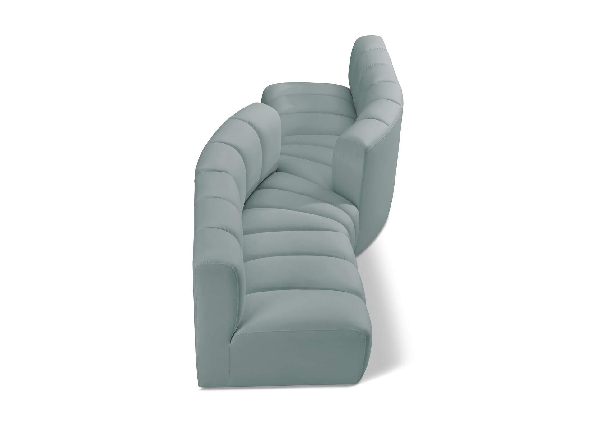 Arc Mint Green Vegan Leather Modular Sofa image 1