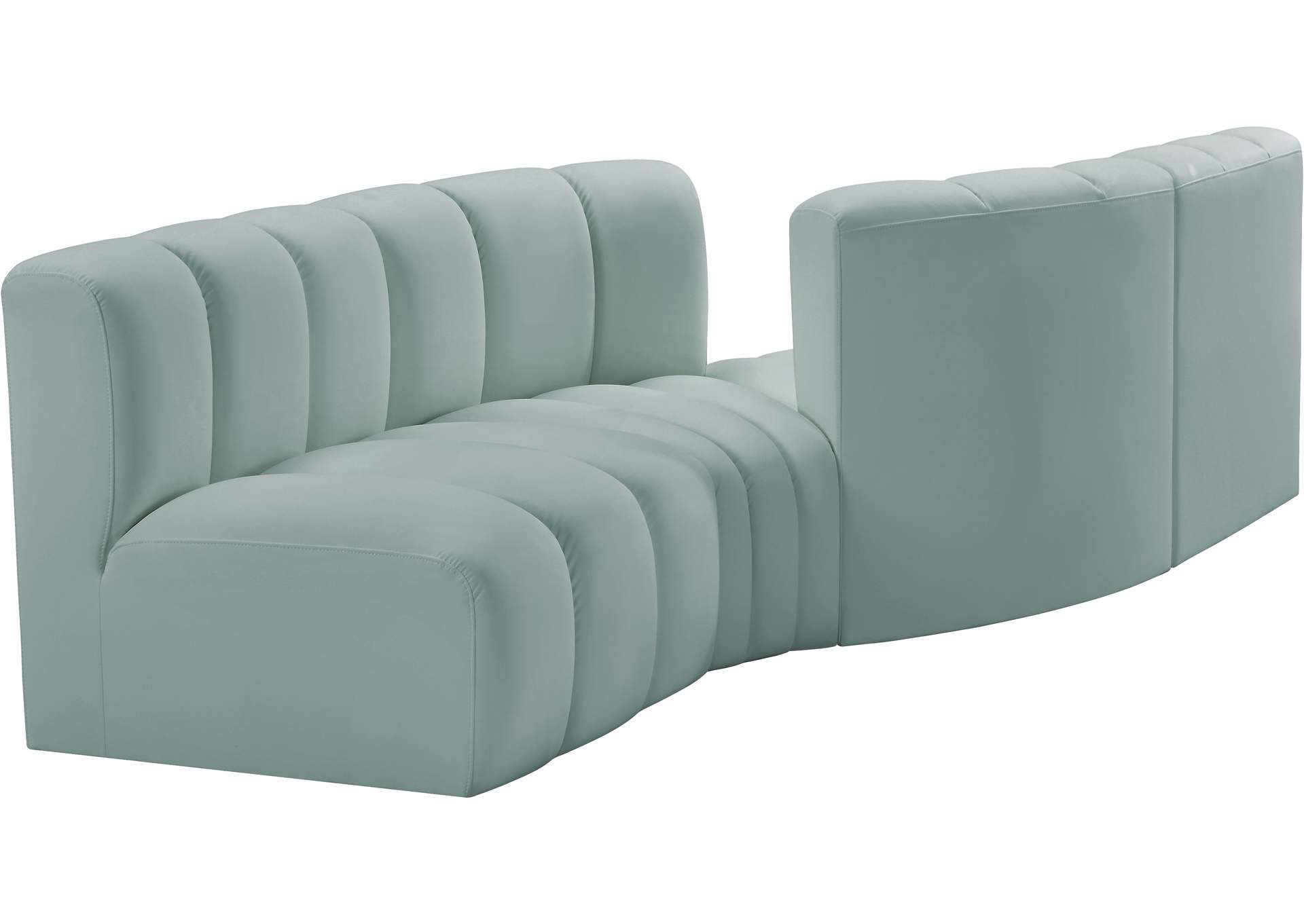 Arc Mint Green Vegan Leather Modular Sofa image 4