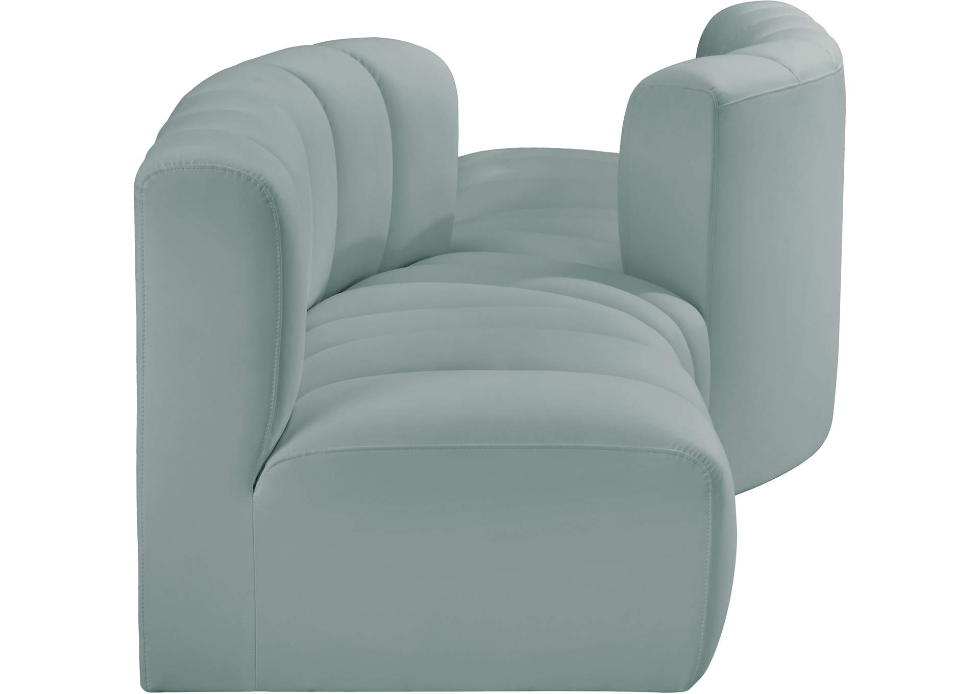 Arc Mint Green Vegan Leather Modular Sofa image 5