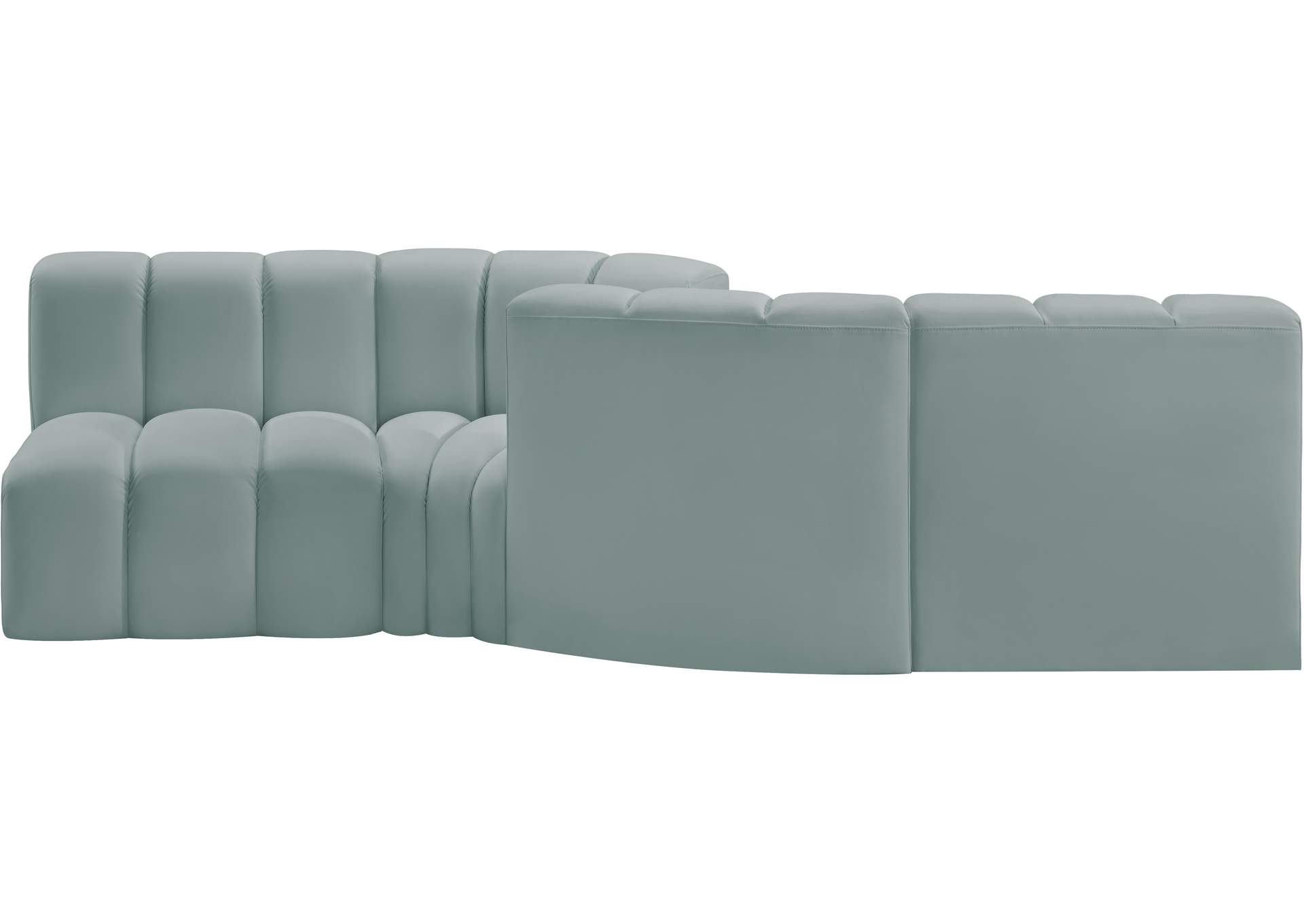 Arc Mint Green Vegan Leather Modular Sofa image 6