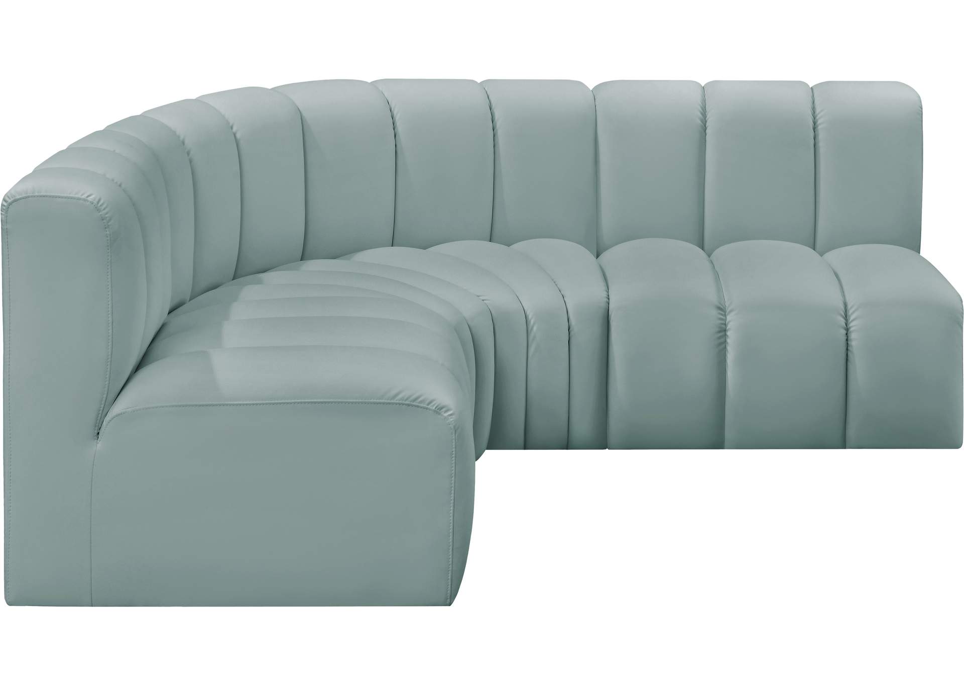 Arc Mint Green Vegan Leather Modular Sofa