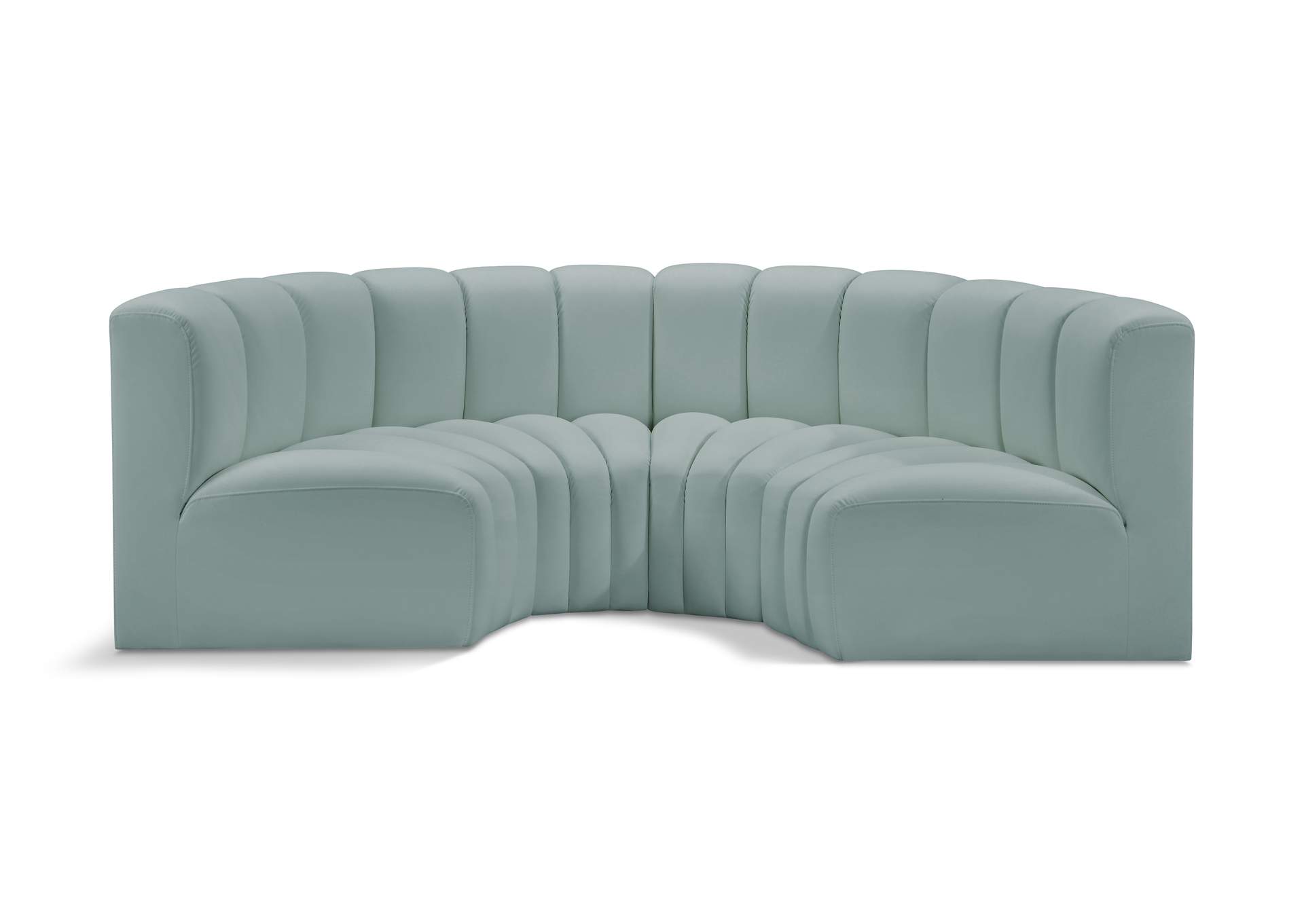 Arc Mint Green Vegan Leather Modular Sofa image 1