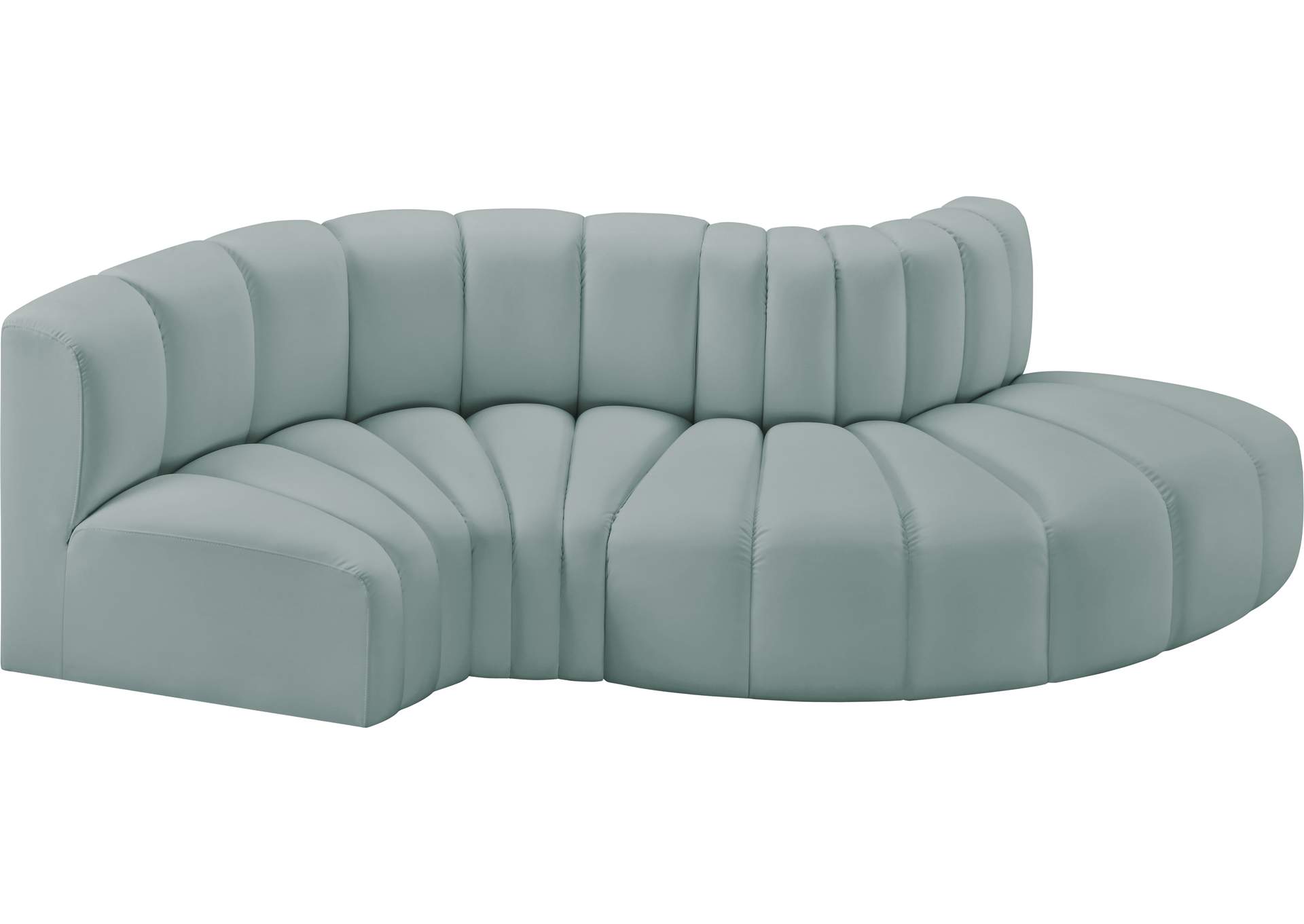 Arc Mint Green Vegan Leather Modular Sofa