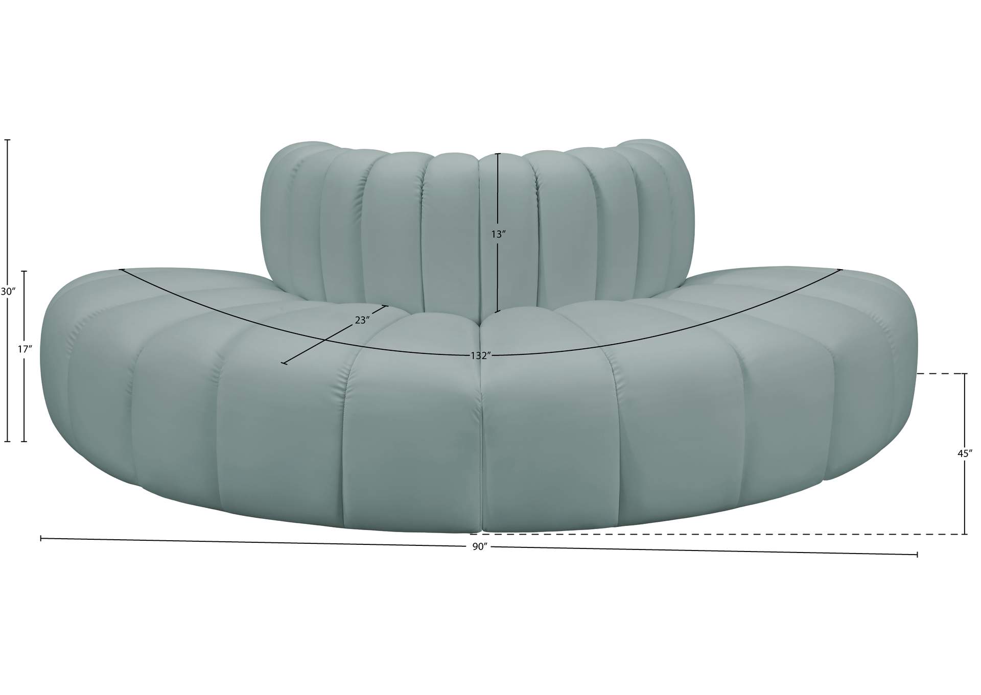 Arc Mint Green Vegan Leather Modular Sofa image 12
