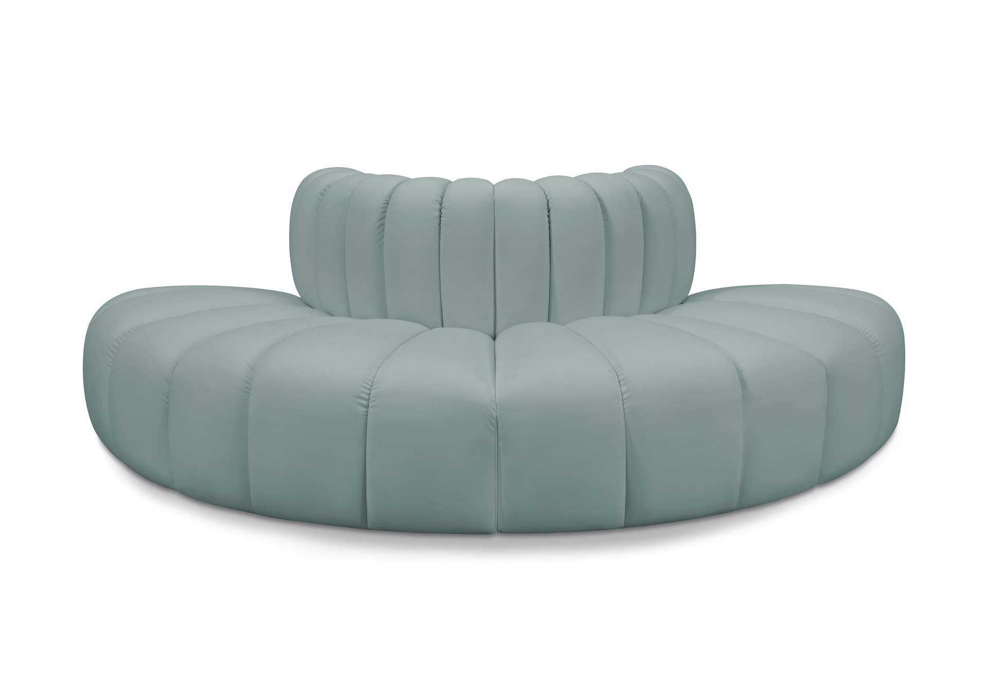 Arc Mint Green Vegan Leather Modular Sofa image 1