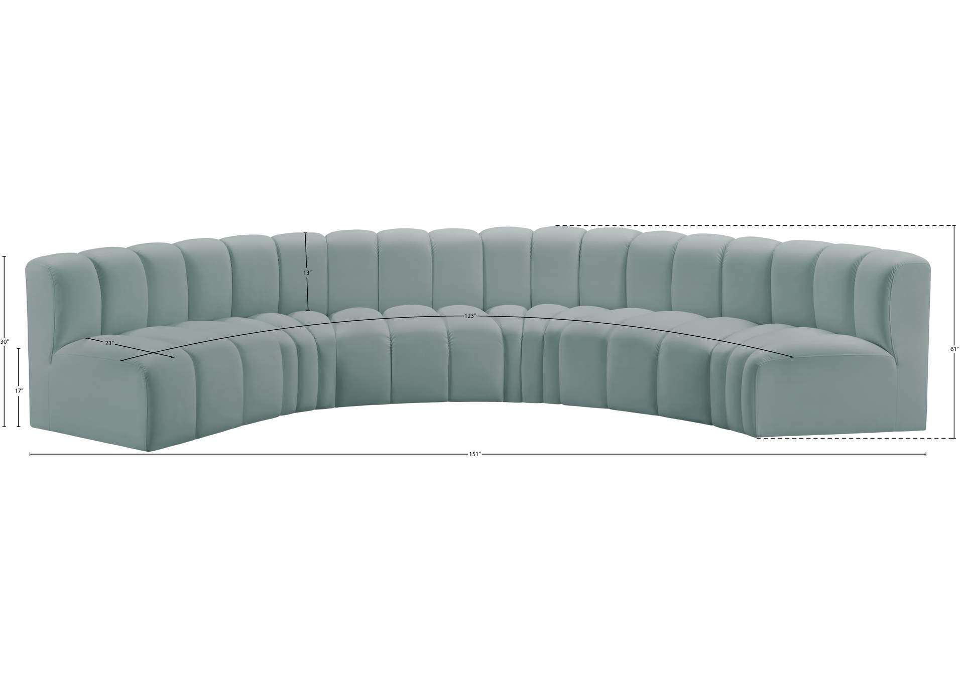 Arc Mint Green Vegan Leather Modular Sofa image 12