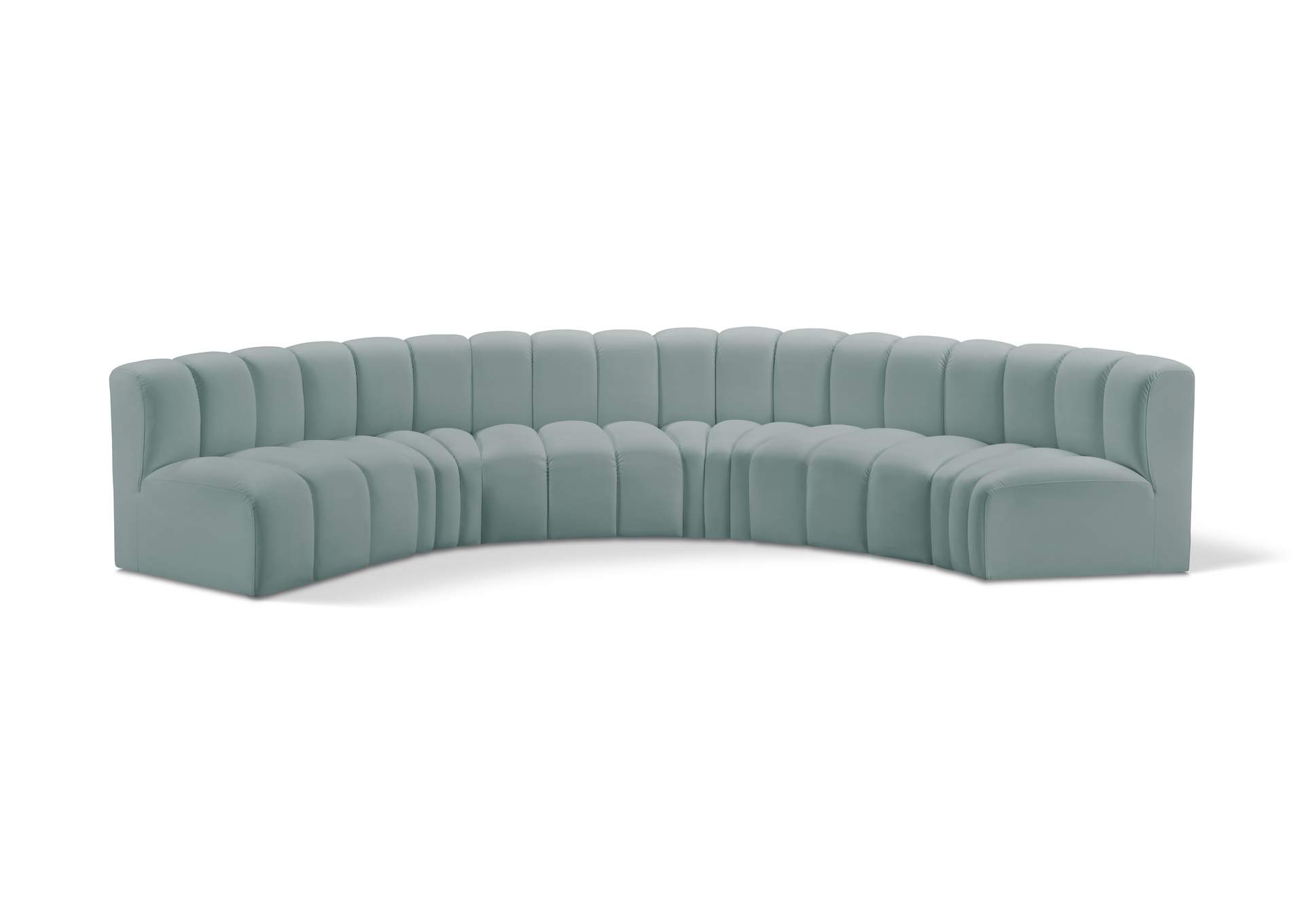 Arc Mint Green Vegan Leather Modular Sofa image 1