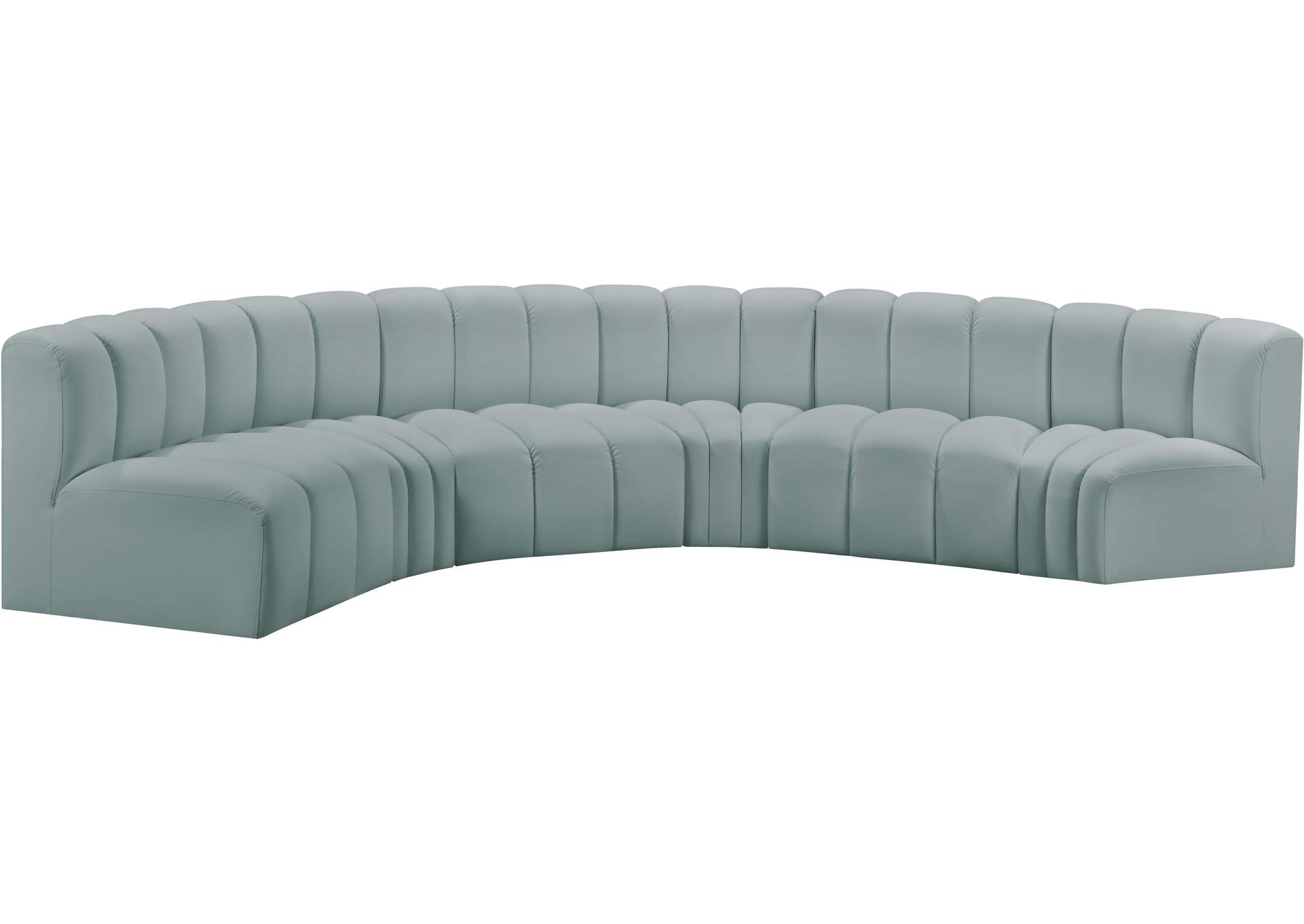 Arc Mint Green Vegan Leather Modular Sofa image 5