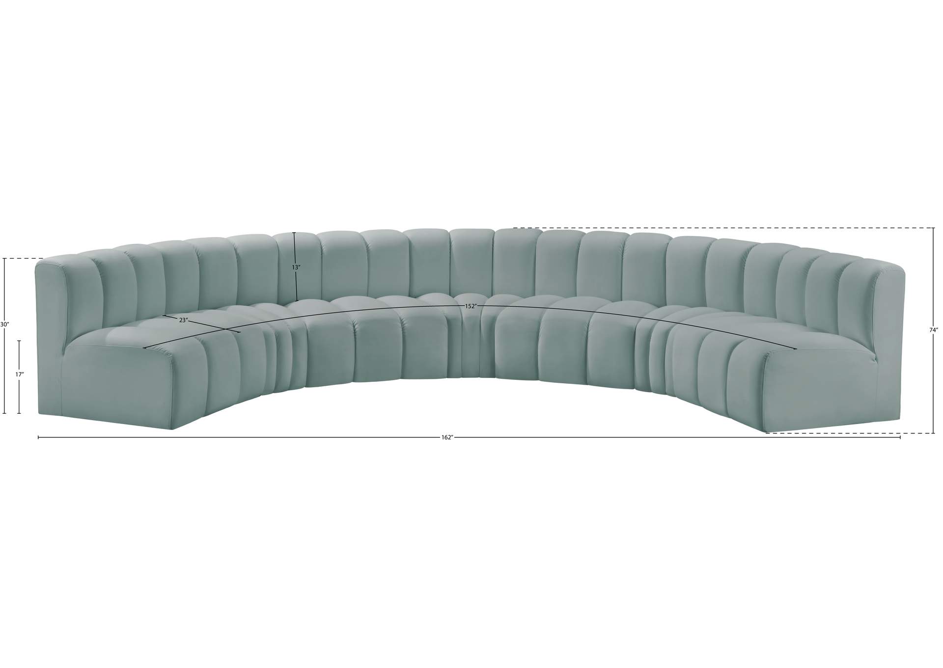 Arc Mint Green Vegan Leather Modular Sofa