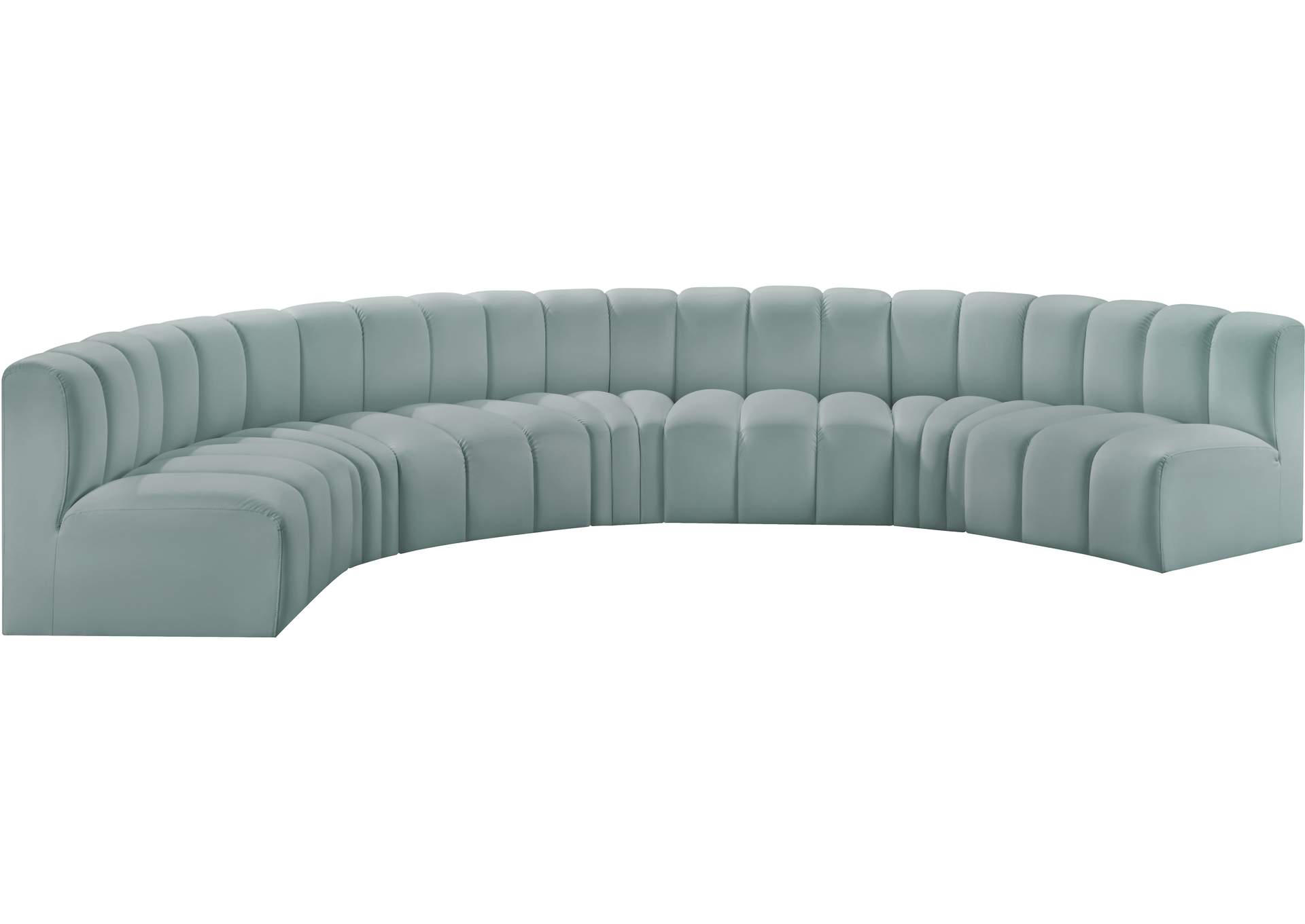 Arc Mint Green Vegan Leather Modular Sofa