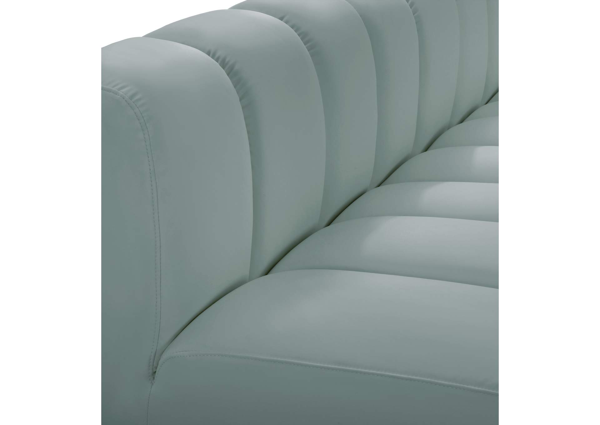 Arc Mint Green Vegan Leather Modular Sofa