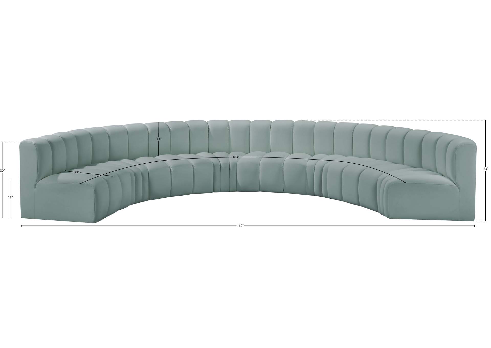Arc Mint Green Vegan Leather Modular Sofa image 12