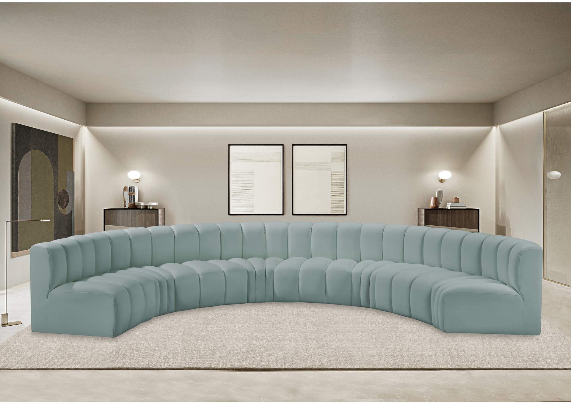 Arc Mint Green Vegan Leather Modular Sofa image 3