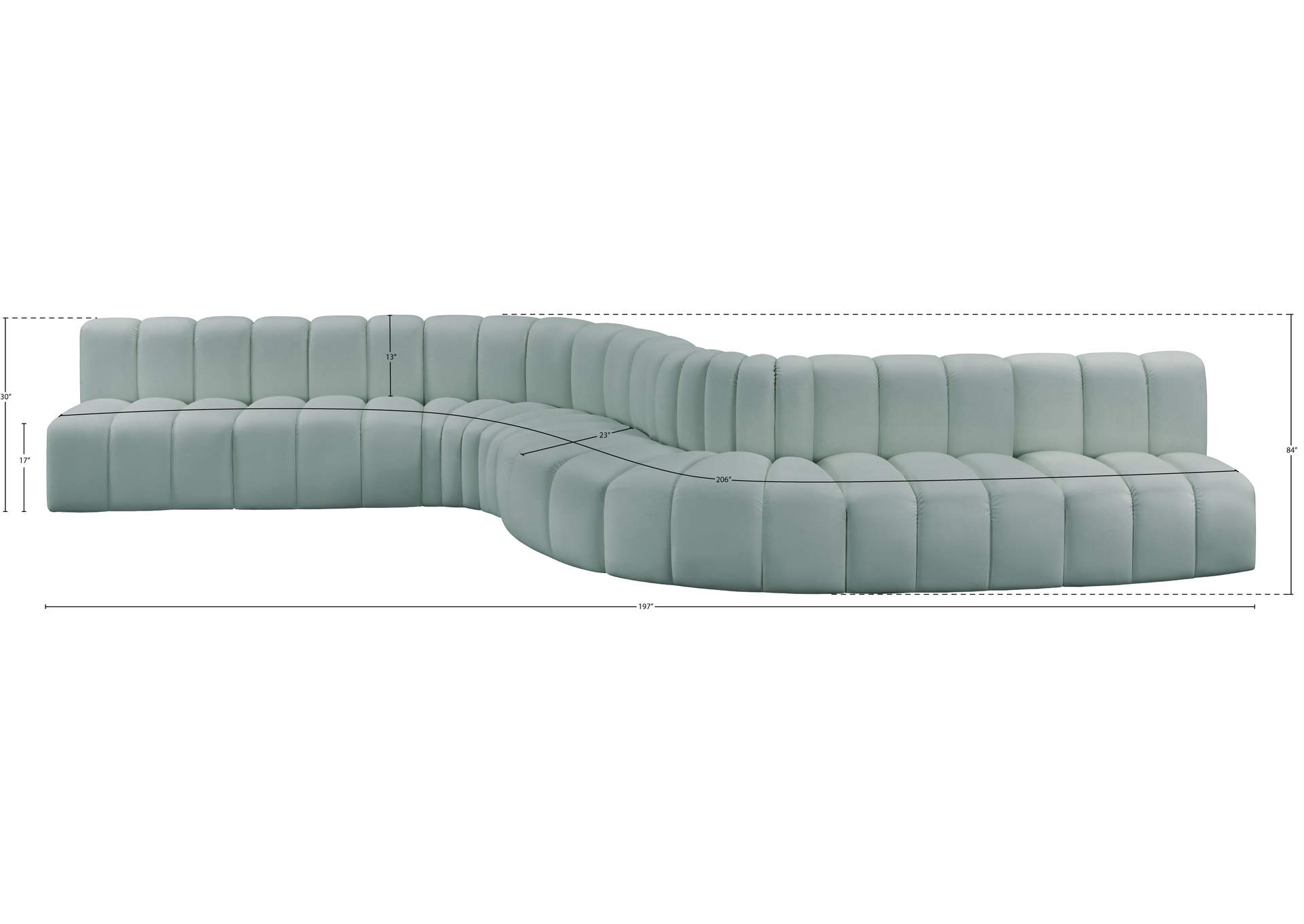 Arc Mint Green Vegan Leather Modular Sofa image 14