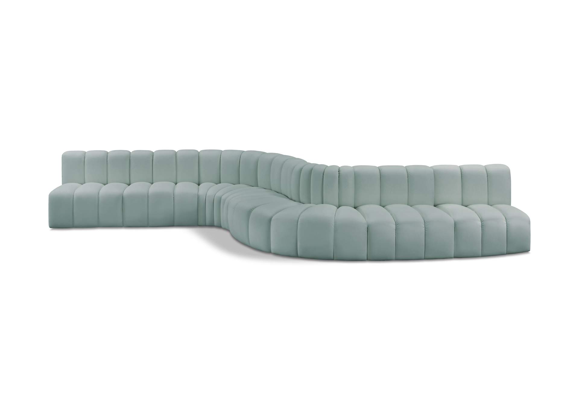 Arc Mint Green Vegan Leather Modular Sofa image 1