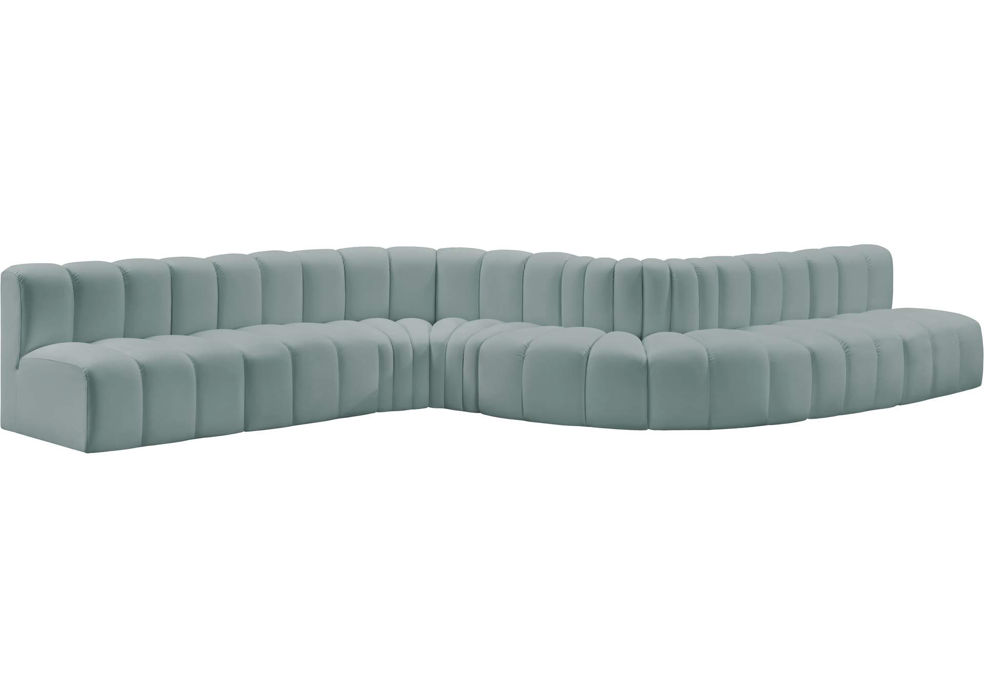 Arc Mint Green Vegan Leather Modular Sofa image 4
