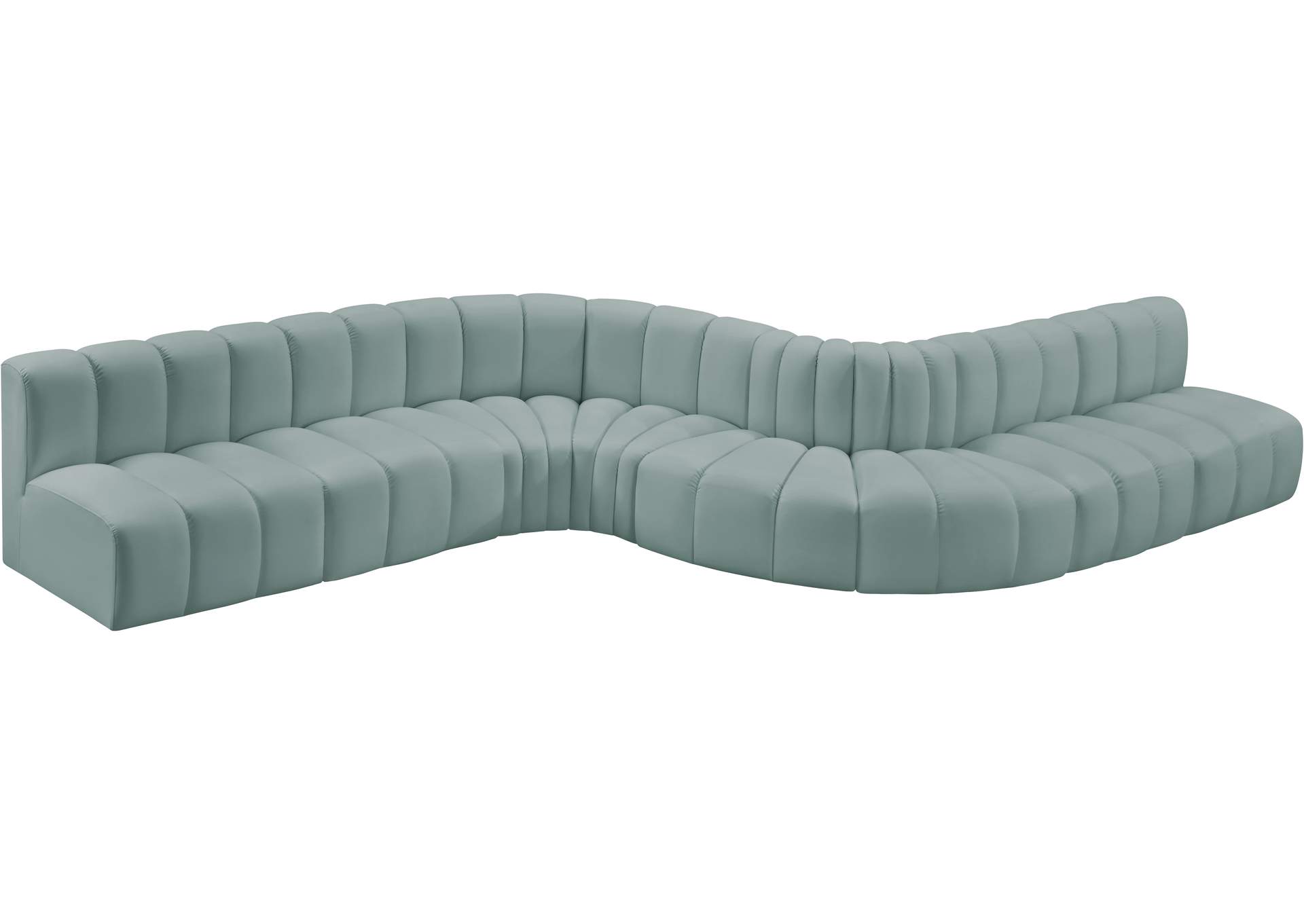 Arc Mint Green Vegan Leather Modular Sofa image 5