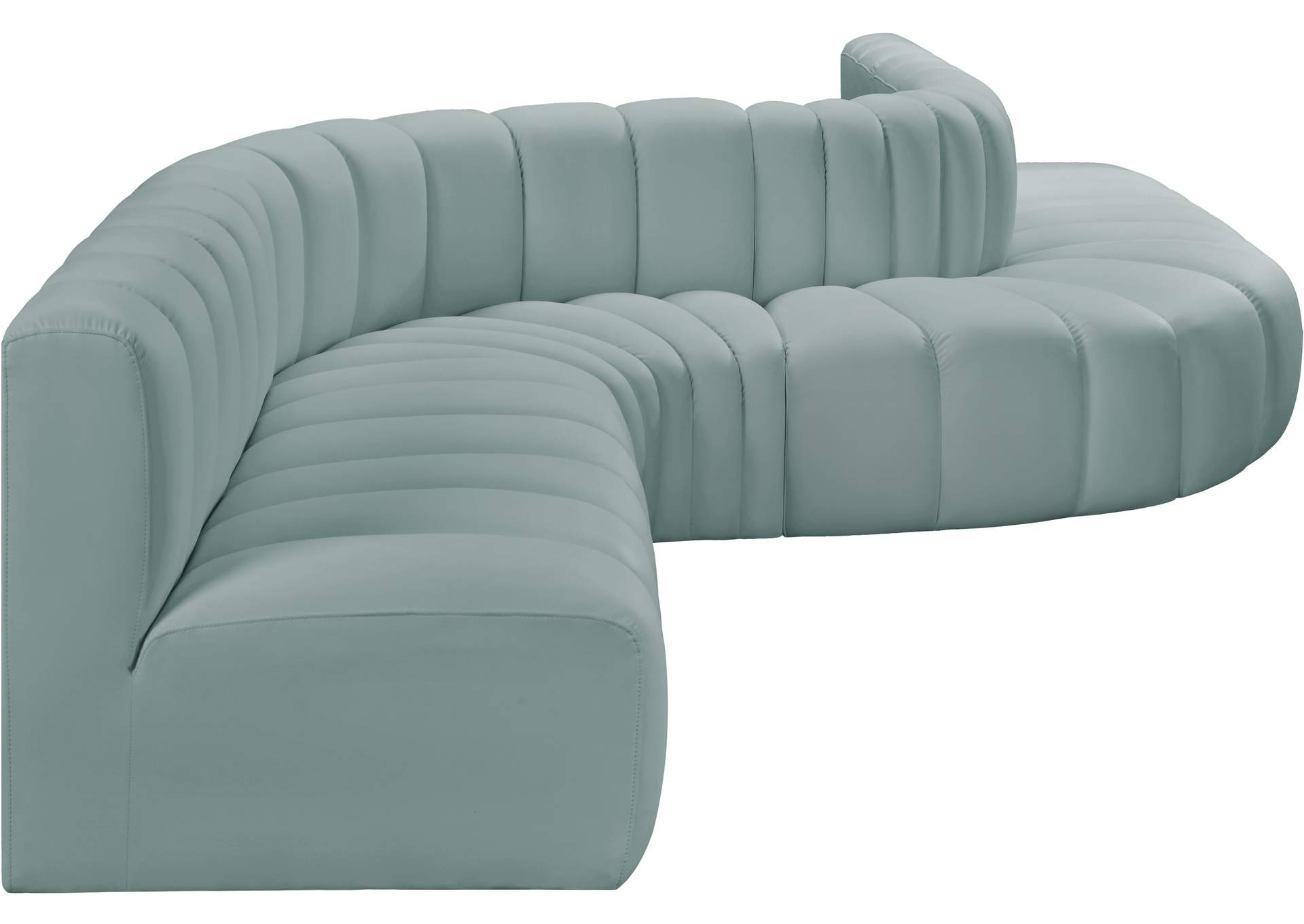 Arc Mint Green Vegan Leather Modular Sofa image 6