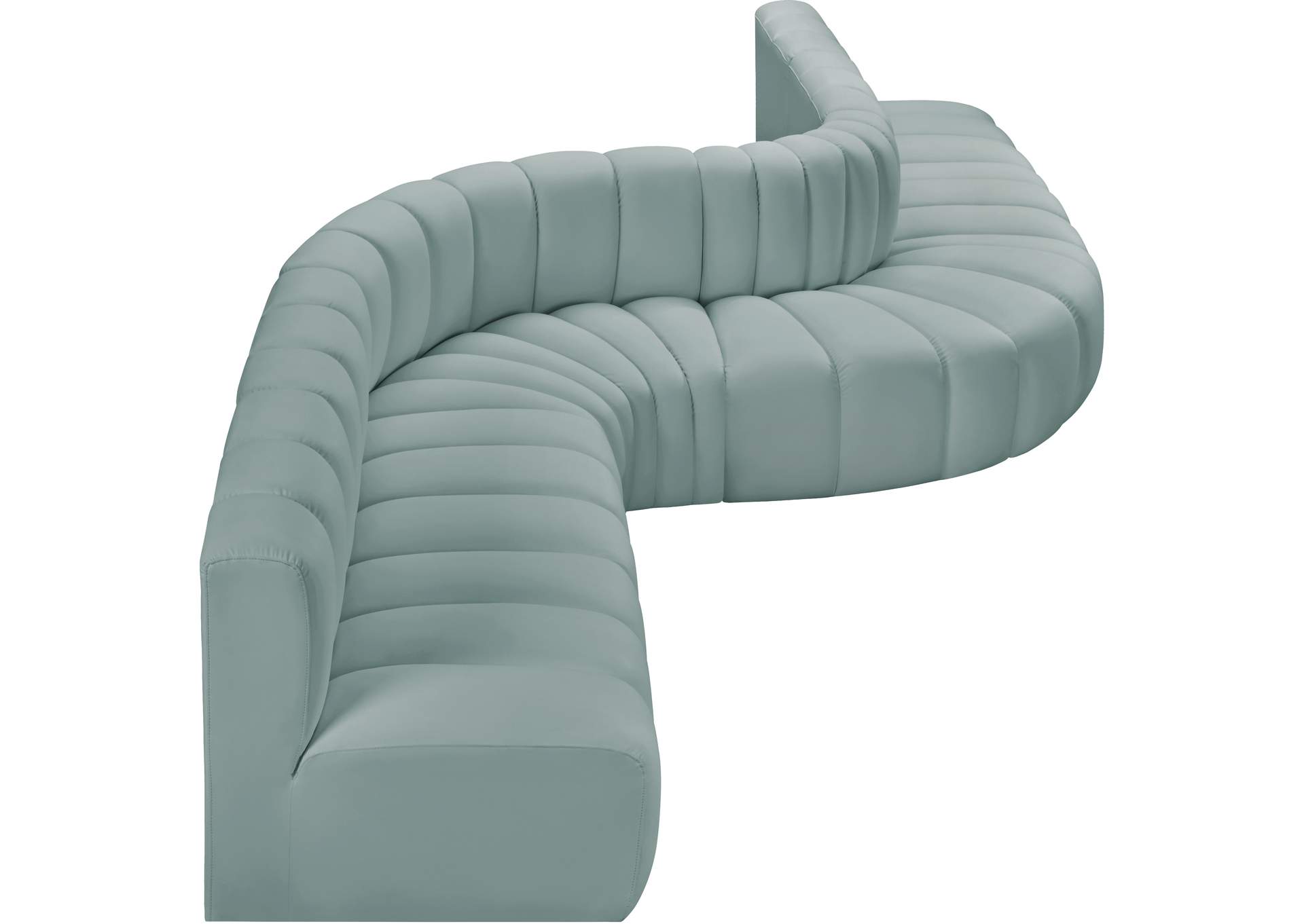Arc Mint Green Vegan Leather Modular Sofa image 7