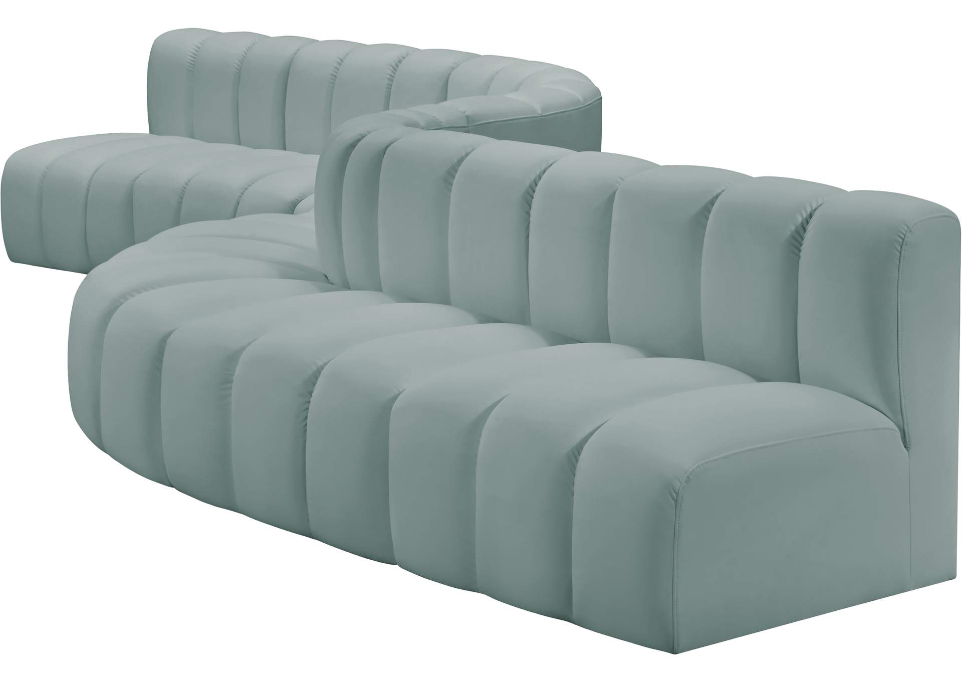Arc Mint Green Vegan Leather Modular Sofa image 8