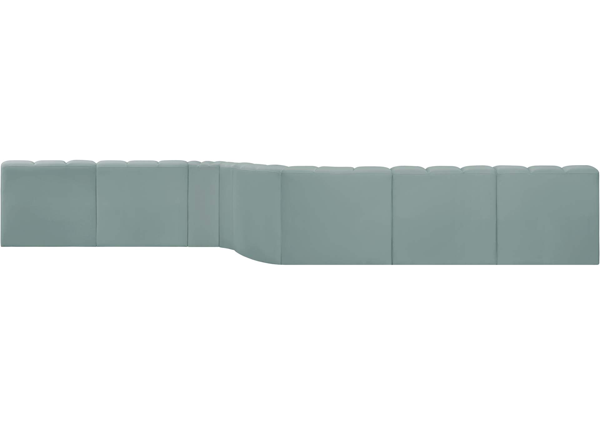 Arc Mint Green Vegan Leather Modular Sofa image 9