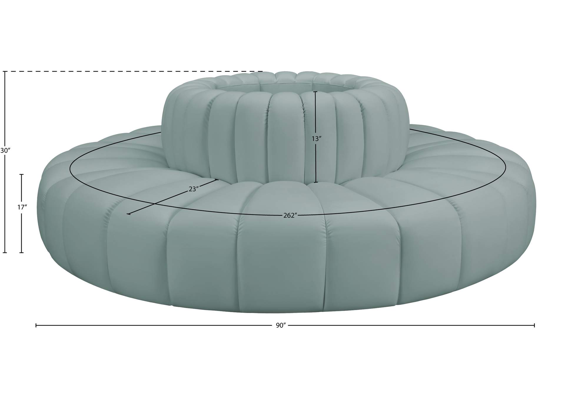 Arc Mint Green Vegan Leather Modular Sofa image 8