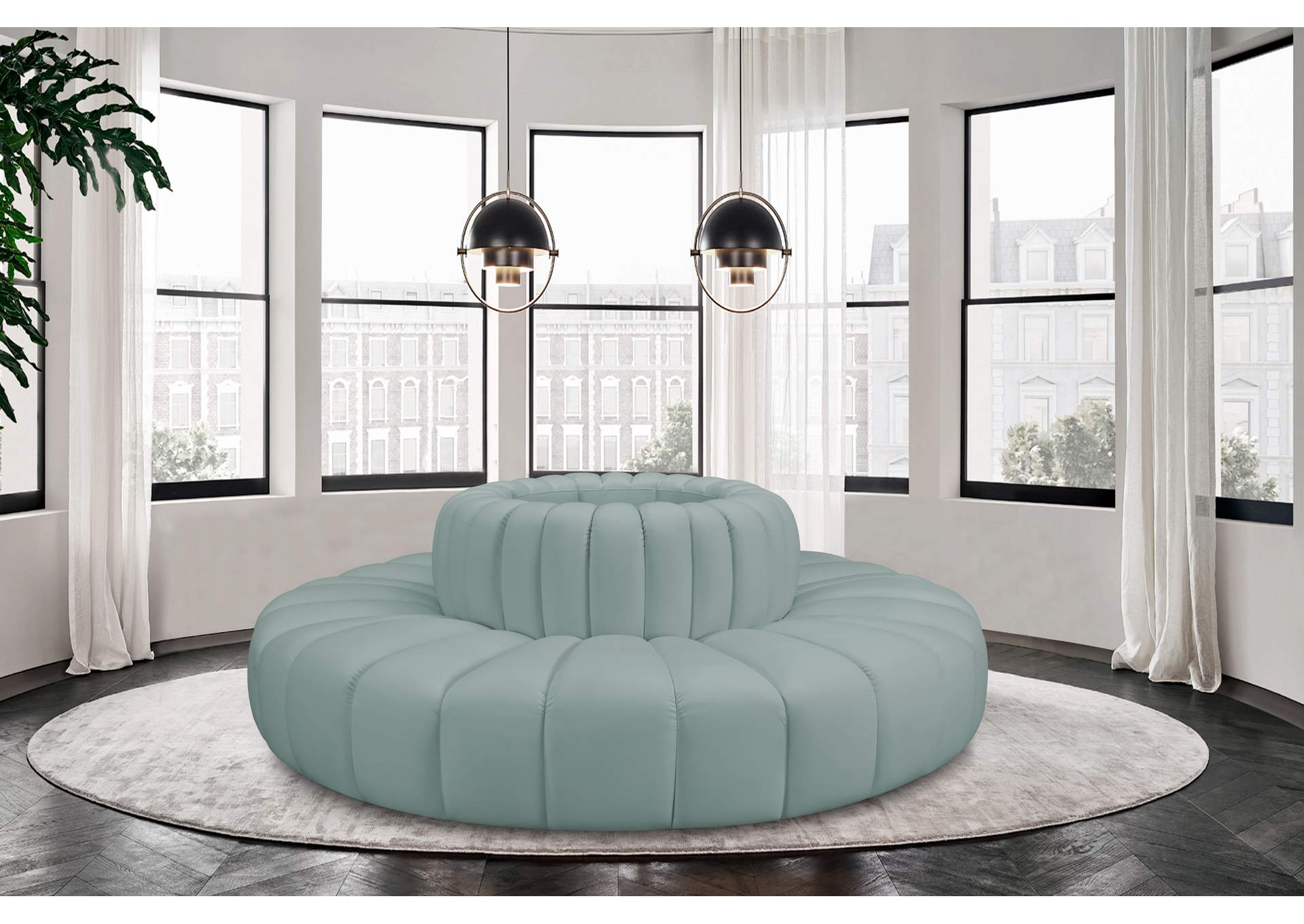 Arc Mint Green Vegan Leather Modular Sofa image 3