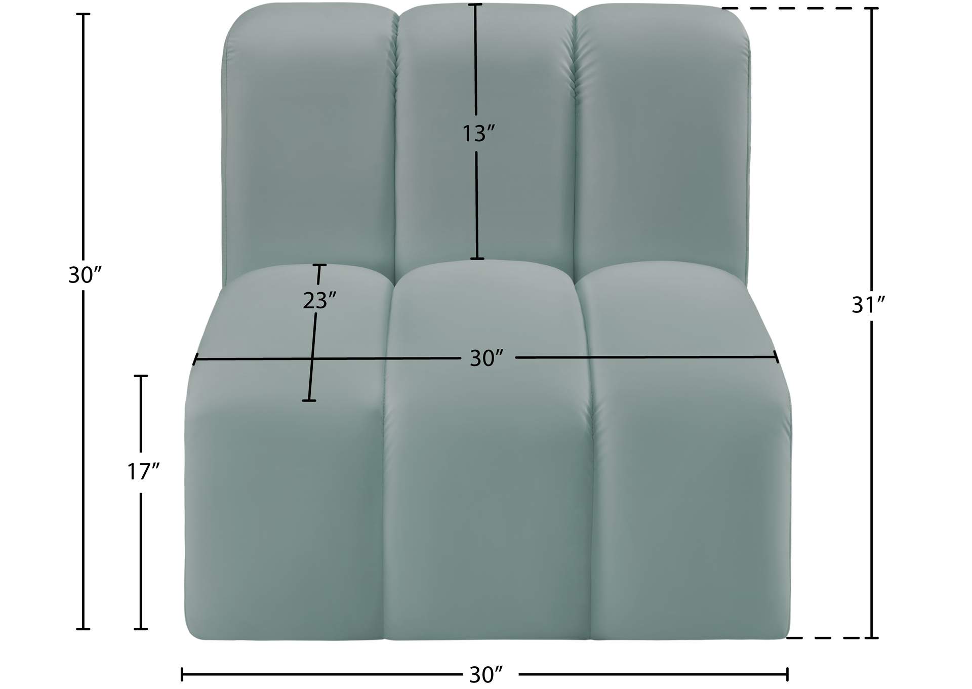 Arc Mint Green Vegan Leather Straight Chair image 12