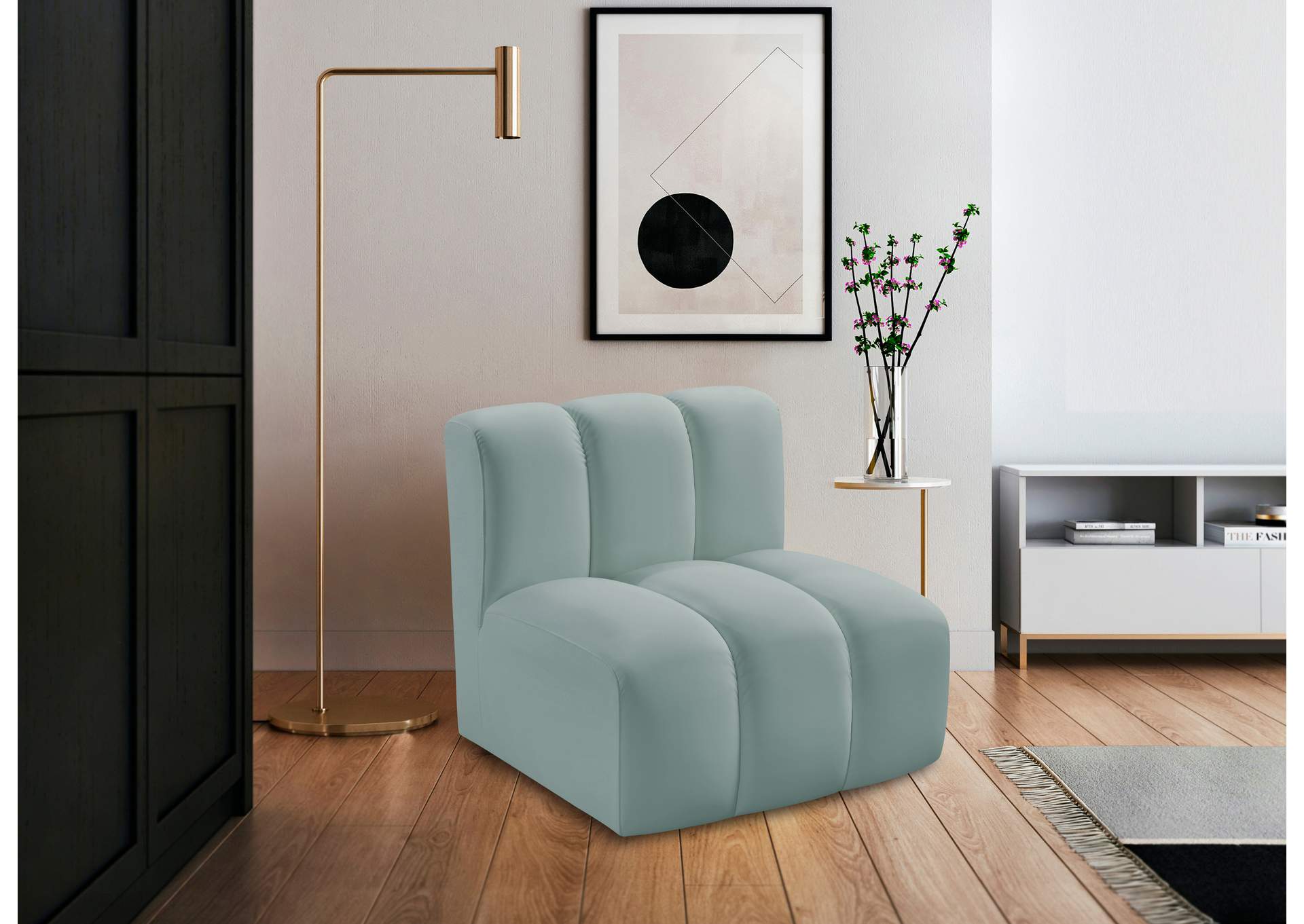 Arc Mint Green Vegan Leather Straight Chair image 3