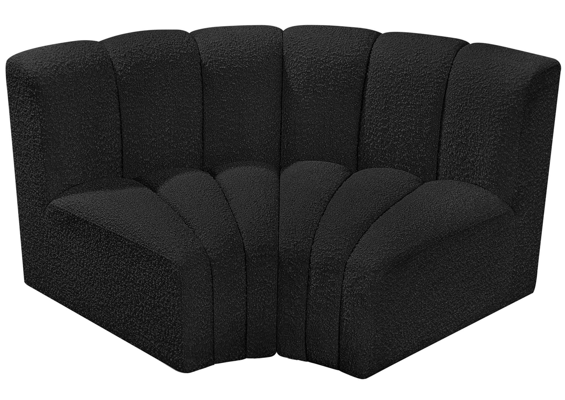 Arc Black Boucle Fabric Modular Sofa
