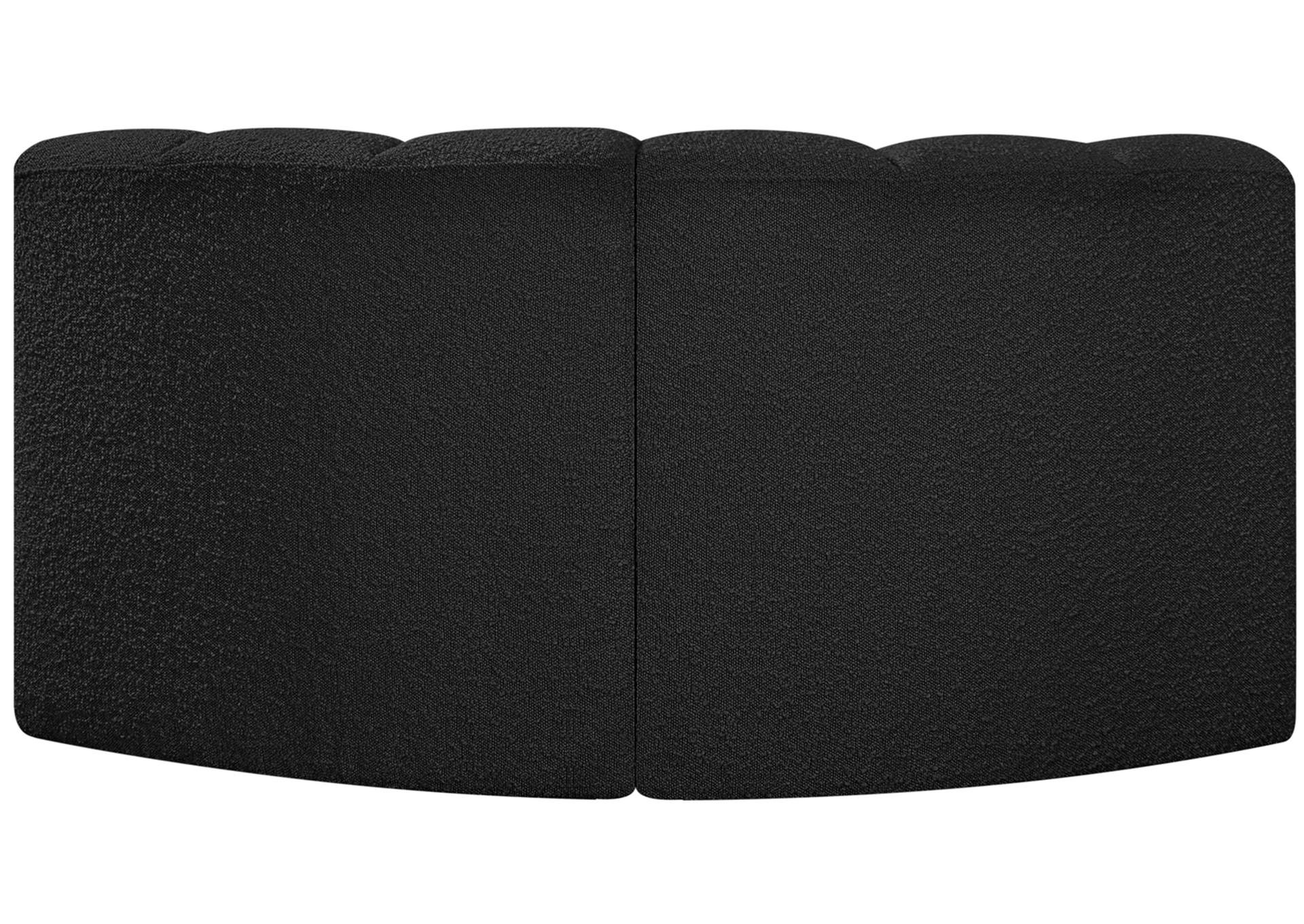 Arc Black Boucle Fabric Modular Sofa