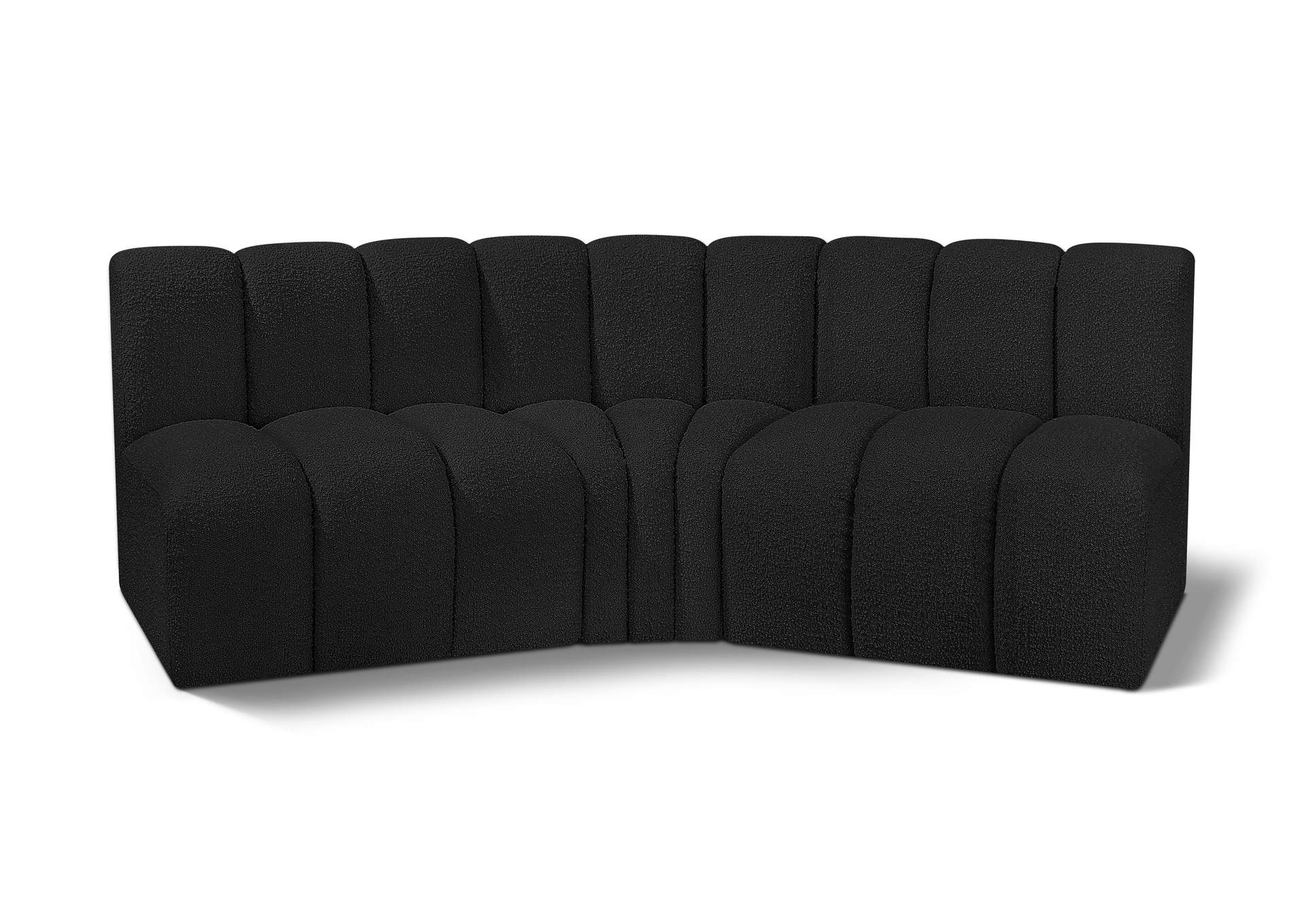 Arc Black Boucle Fabric Modular Sofa