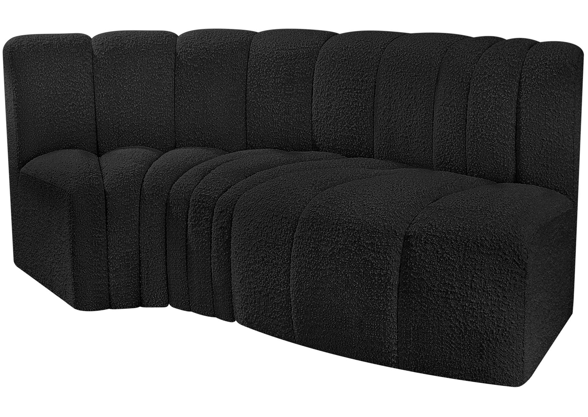Arc Black Boucle Fabric Modular Sofa