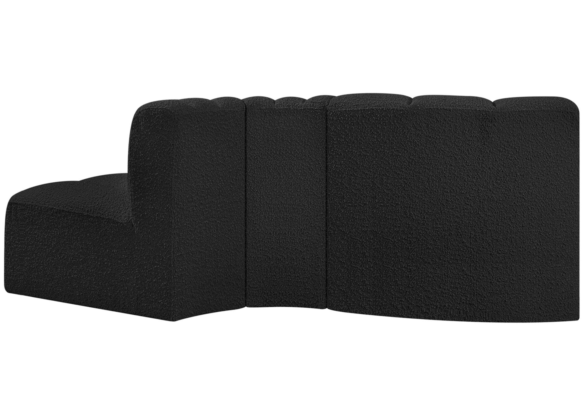 Arc Black Boucle Fabric Modular Sofa