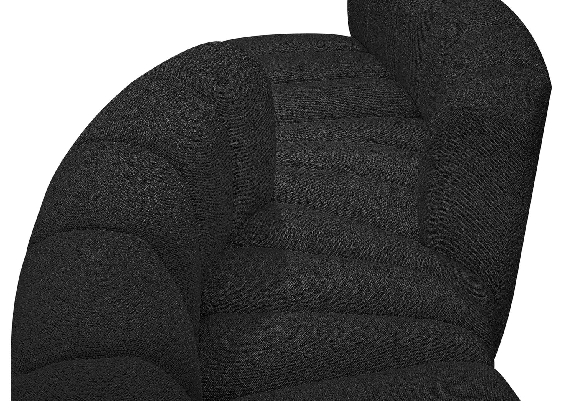 Arc Black Boucle Fabric Modular Sofa