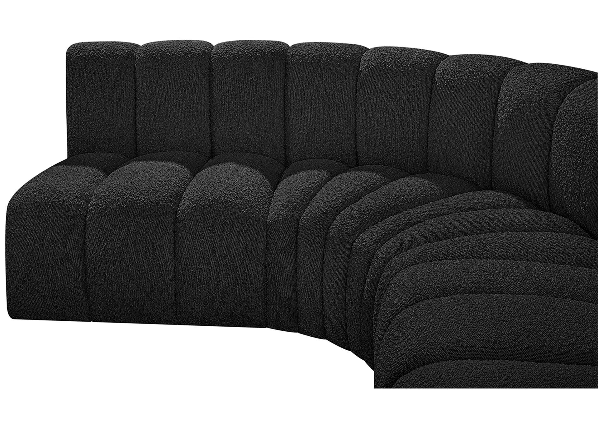 Arc Black Boucle Fabric Modular Sofa