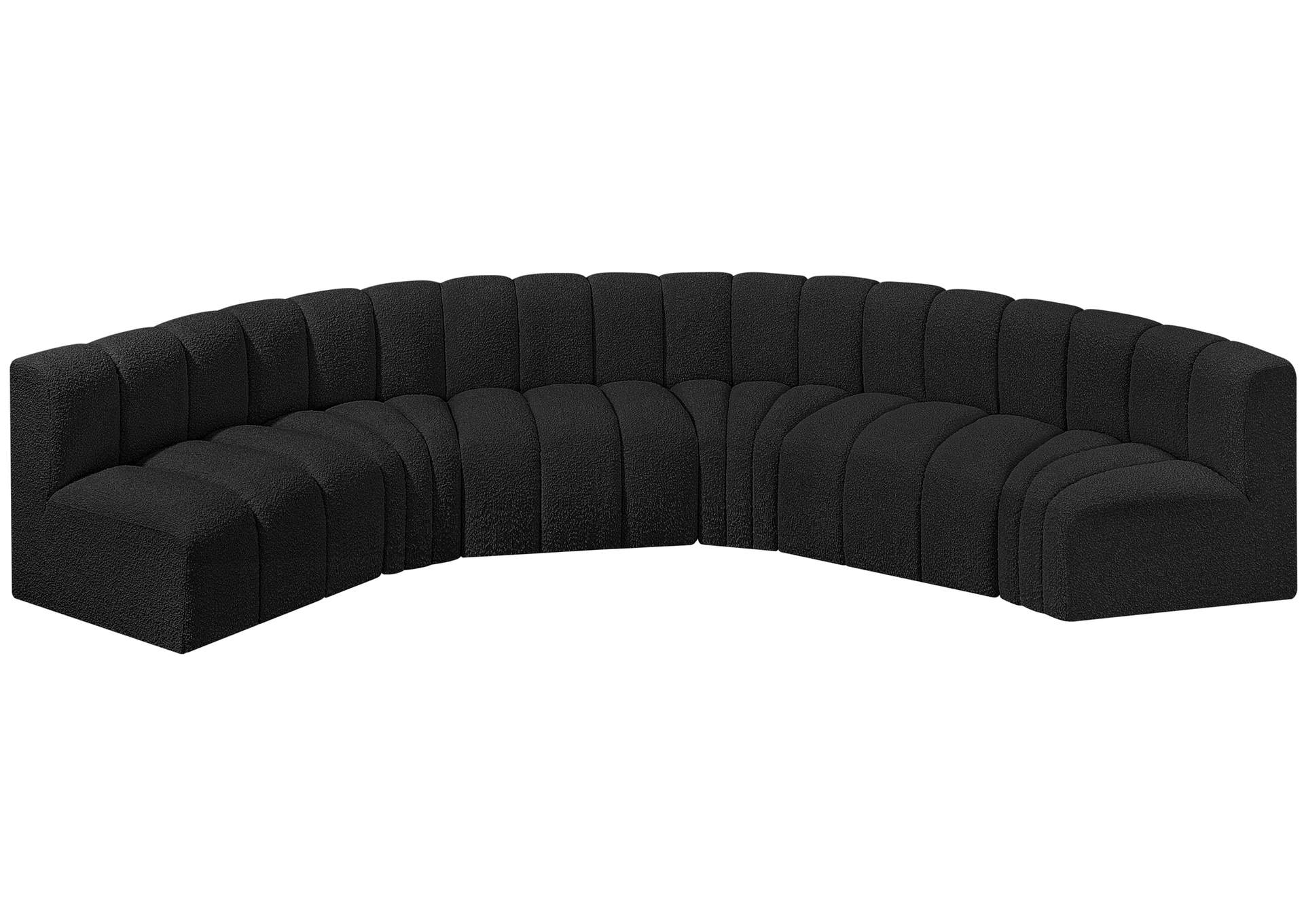 Arc Black Boucle Fabric Modular Sofa