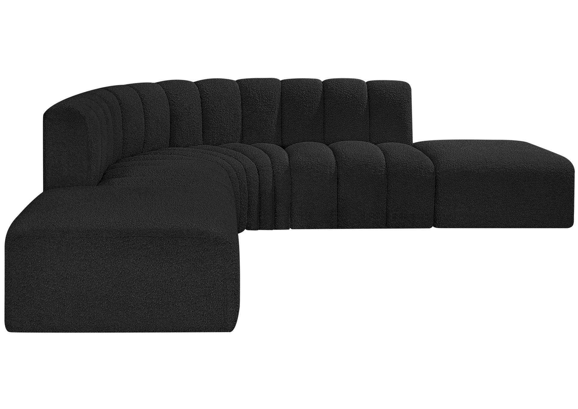 Arc Black Boucle Fabric Modular Sofa