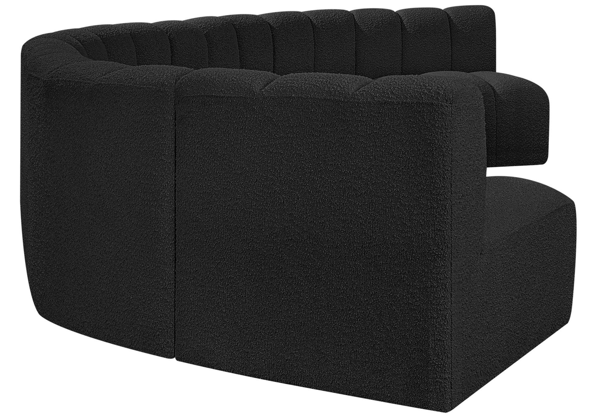 Arc Black Boucle Fabric Modular Sofa