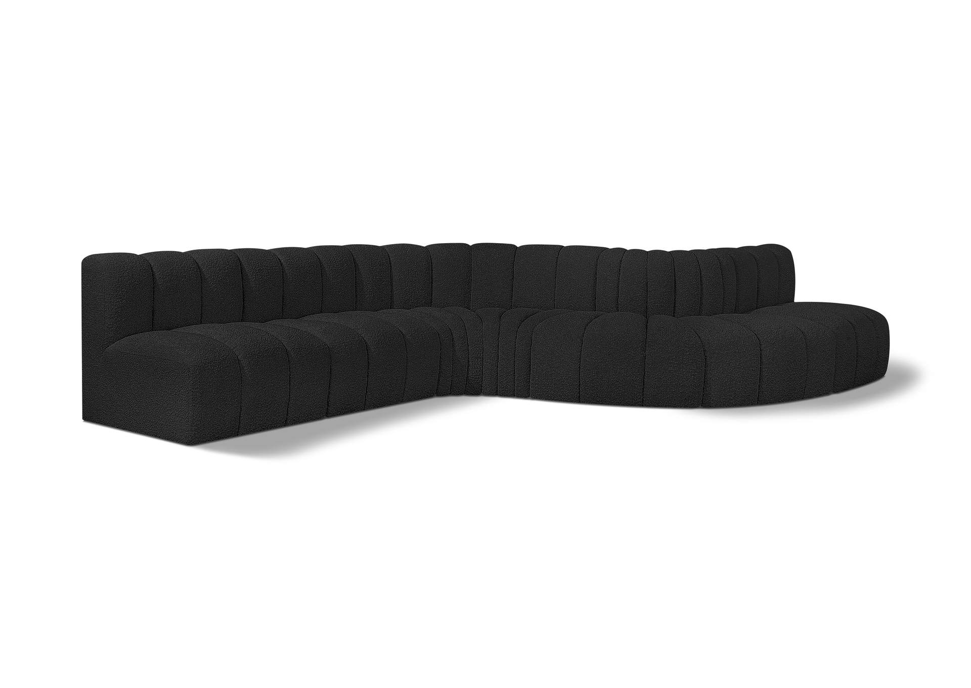 Arc Black Boucle Fabric Modular Sofa image 1