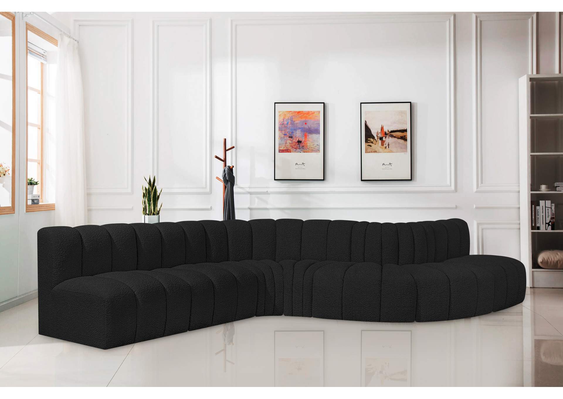 Arc Black Boucle Fabric Modular Sofa image 3