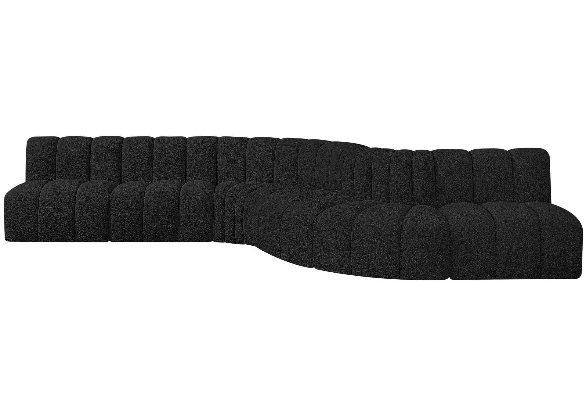 Arc Black Boucle Fabric Modular Sofa image 5