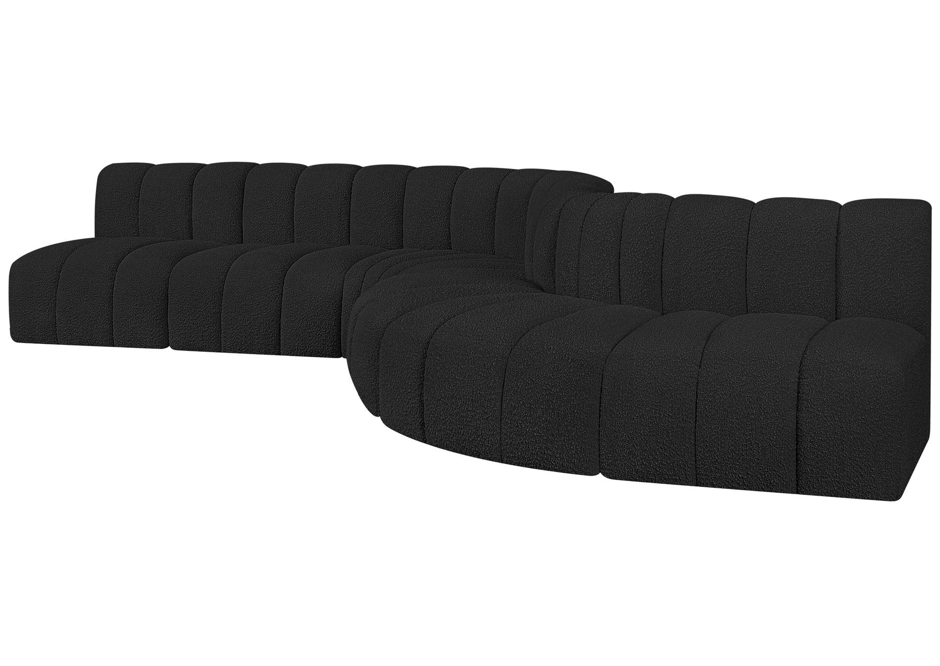 Arc Black Boucle Fabric Modular Sofa image 6