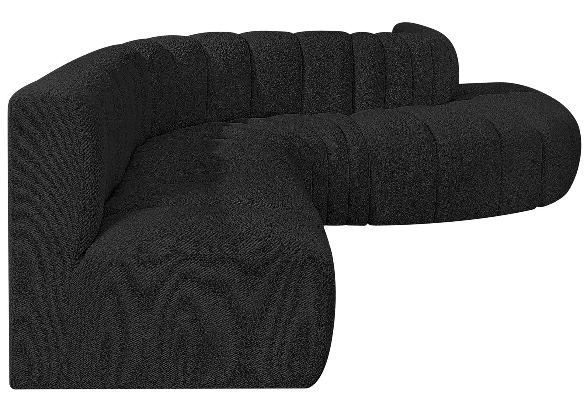 Arc Black Boucle Fabric Modular Sofa image 7